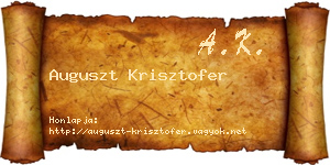 Auguszt Krisztofer névjegykártya